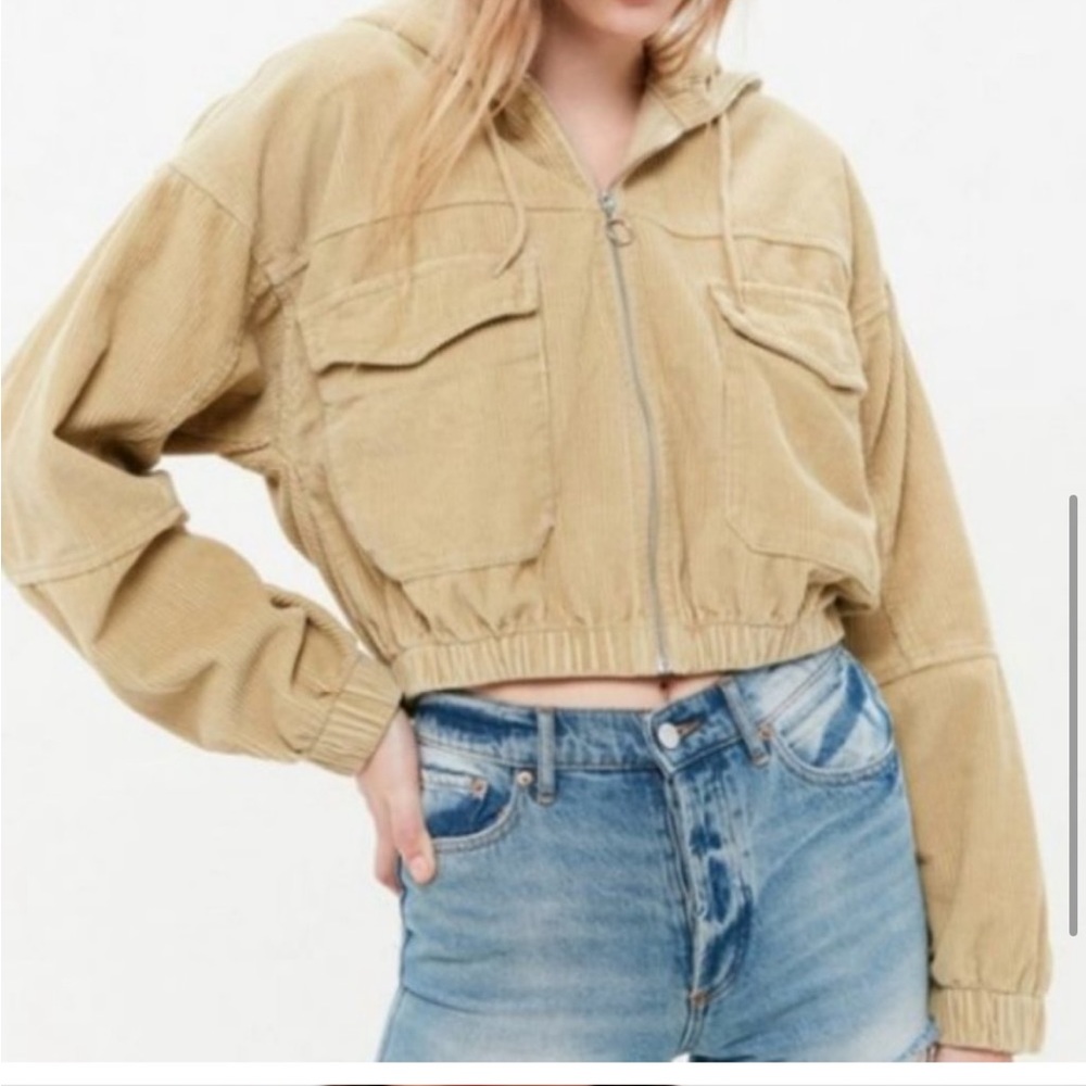 BDG | Urban Outfitters Khaki Corduroy Patch Pocket Cropped Jacket Sz. S